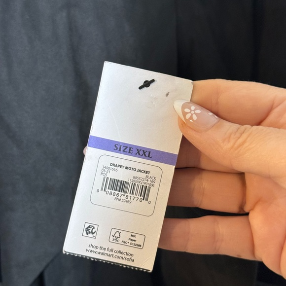 Sophia Jeans Soft Velour Open Moto Jacket - XXL - Picture 3 of 6